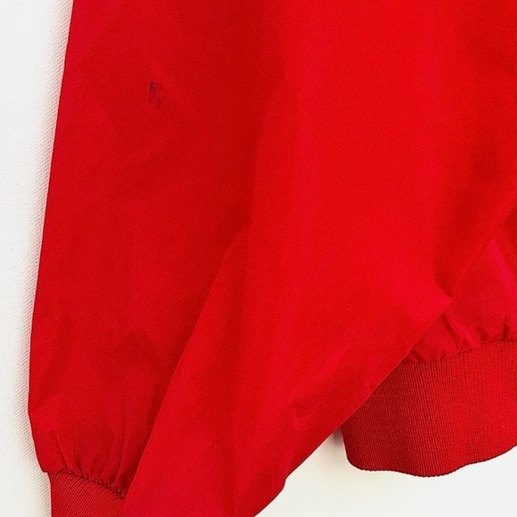 Red Snap Nylon Jacket Sporty Pullover Vintage Windbreaker Coat Primary Size XXL - Picture 3 of 16
